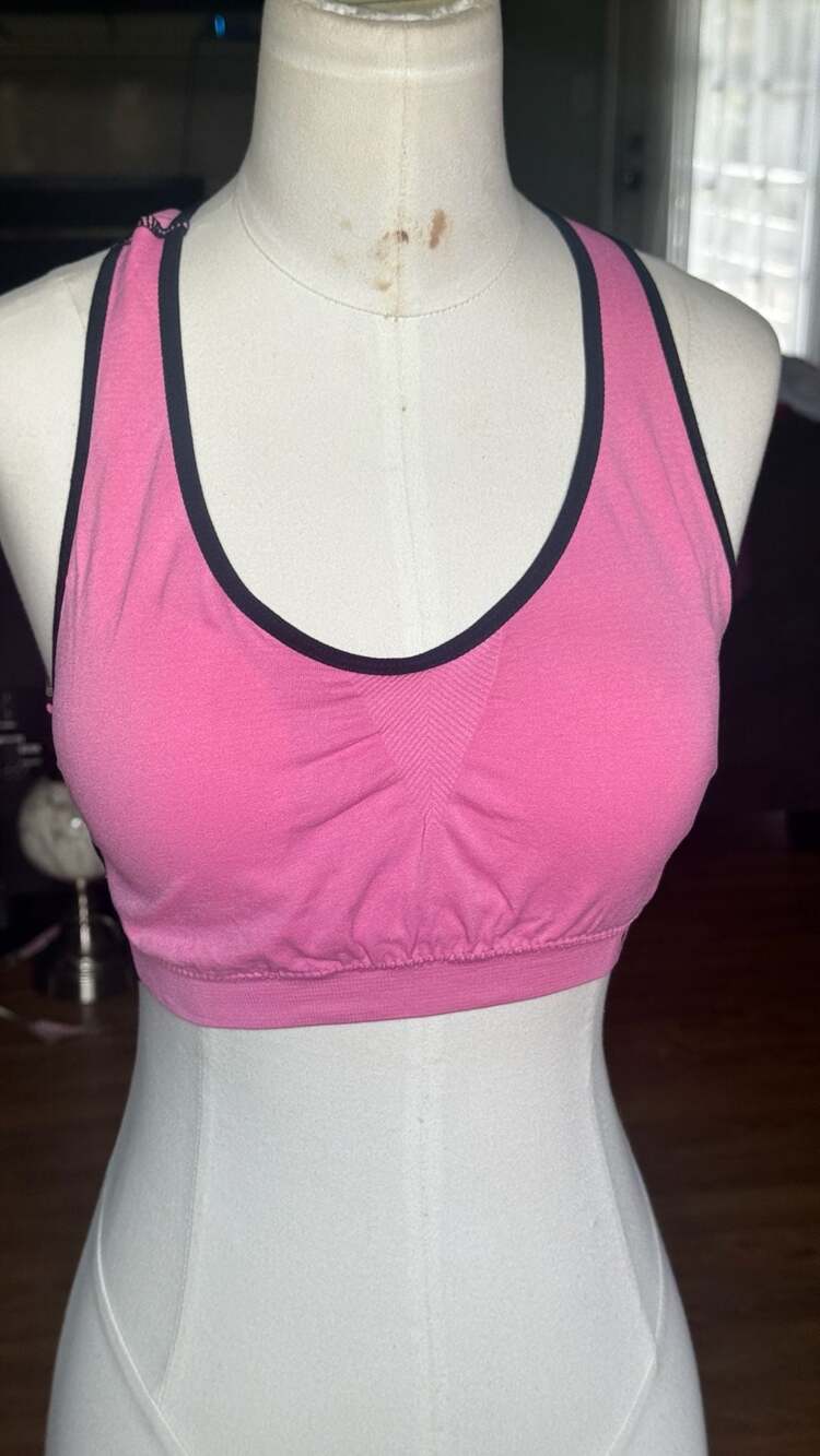 XOXO Women's 2-Pack Racerback Sports Bras Pink and Heather Gray Size Medium